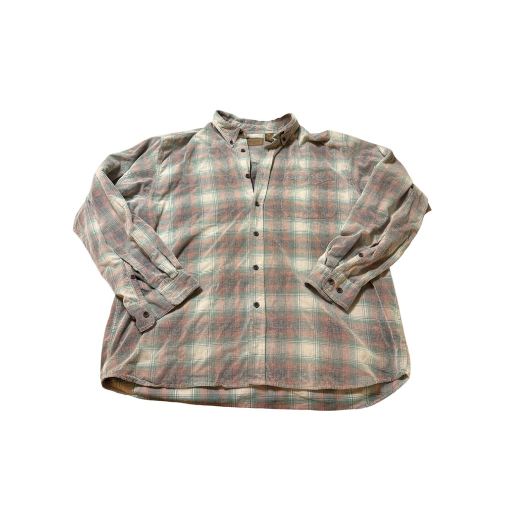 Clearwater Size XXL Men Button Up 100% Cotton Long Sleeve Corduroy Sunwashed